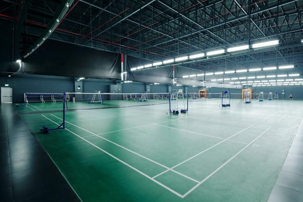 Courts for playing badminton